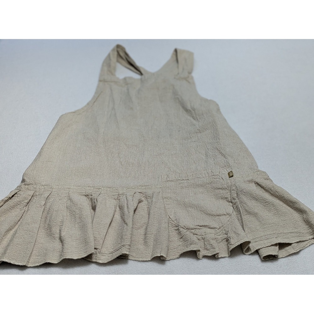 RAINE & HUMBLE Pinafore Apron Brown Taupe Tan Beige Cross Back Modest Baking